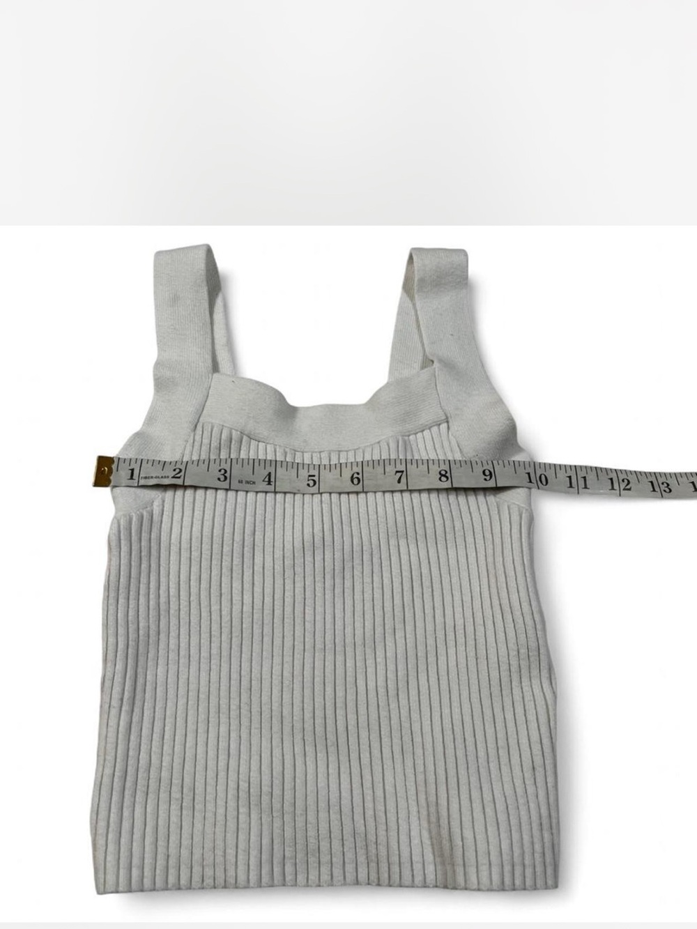 Abercrombie & Fitch White Ribbed Knit Sleeveless Cami Camisole Tank Crop Top XS - Picture 3 of 7